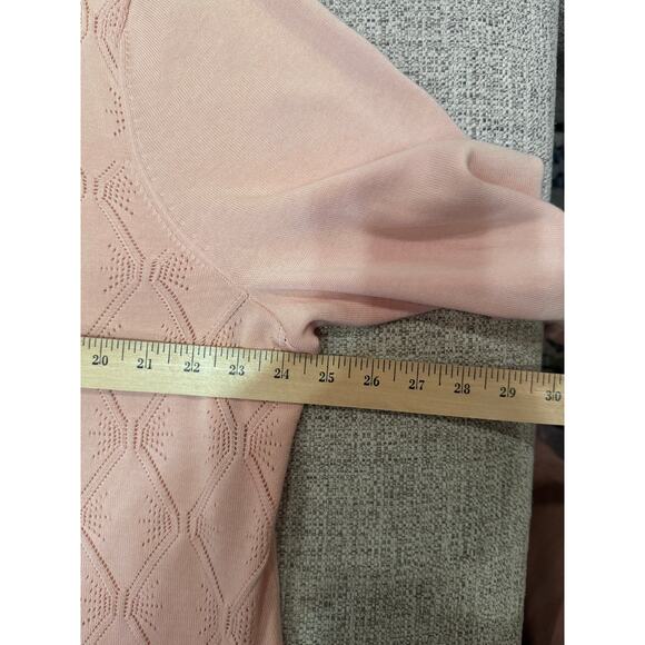 Talbots Pink Pointelle Button UP Cardigan Sweater Women's Plus Size 3X - Picture 8 of 8